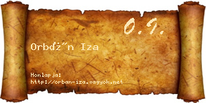 Orbán Iza névjegykártya